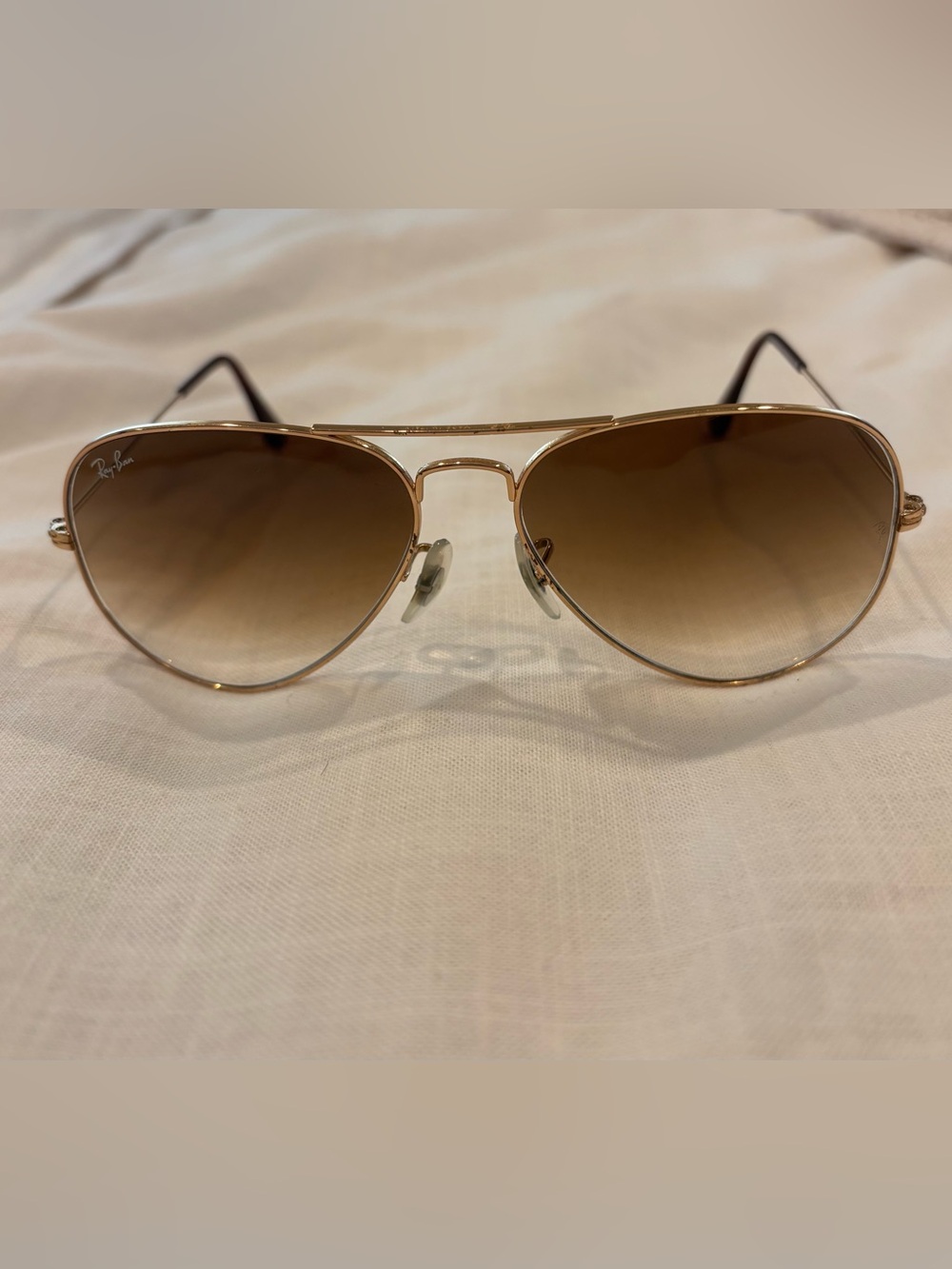 Ray-Ban Women Gold Frame Brown Gradient Aviator Sunglasses